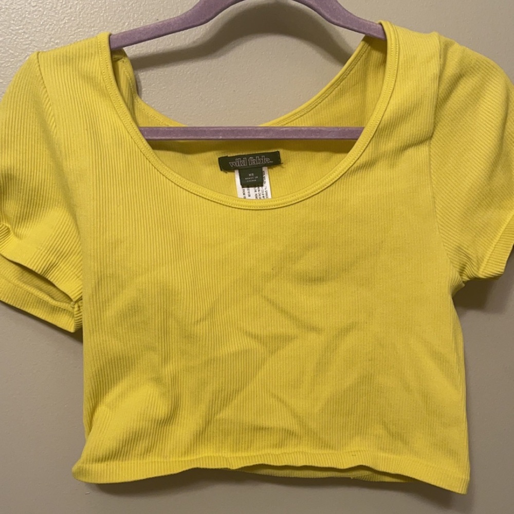 Yellow ribbed crop top from wild fable in size xs